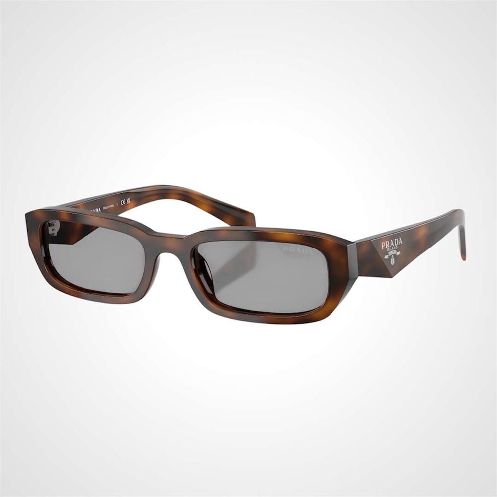 PRADA Sunglasses Juniper Tortoise Brown Symbole Rectangle Gray